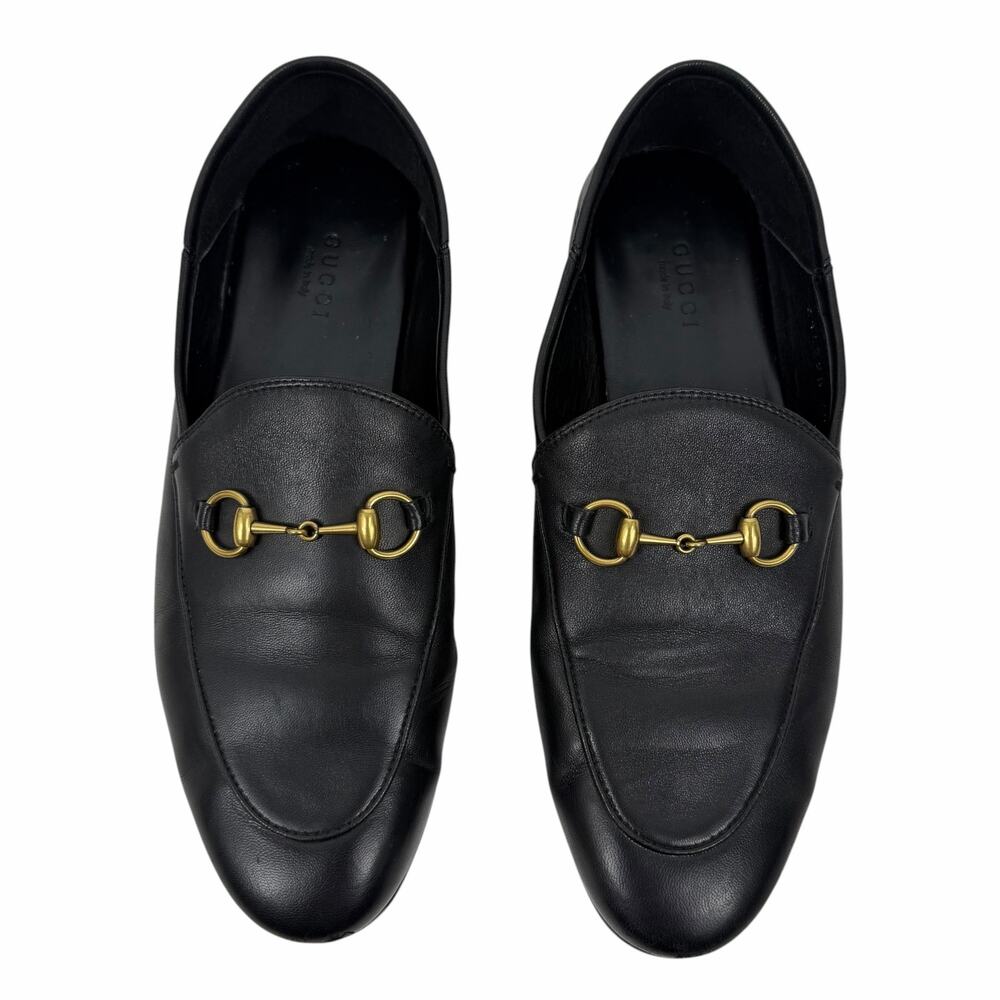 Gucci Brixton Leather Horsebit Loafers Mules Slide Black Size 40 - Picture 5 of 15